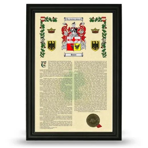 Buses Armorial History Framed - Black