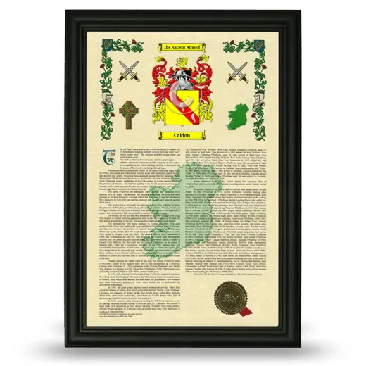Caldon Armorial History Framed - Black