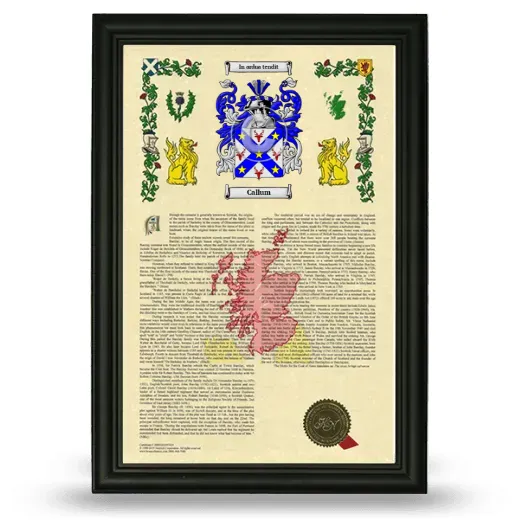 Callum Armorial History Framed - Black