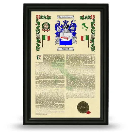 Cappelli Armorial History Framed - Black