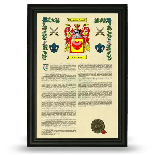 Carboneu Armorial History Framed - Black