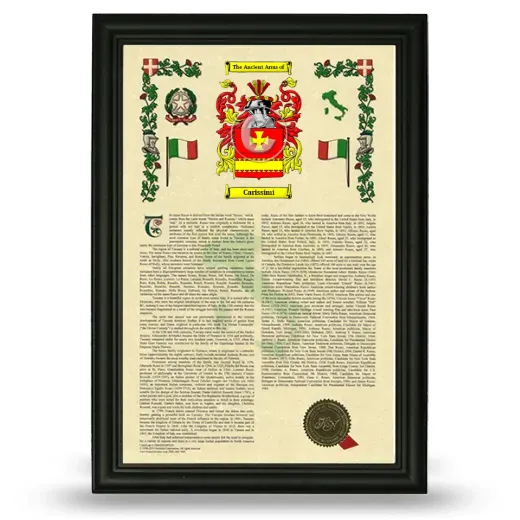 Carissimi Armorial History Framed - Black