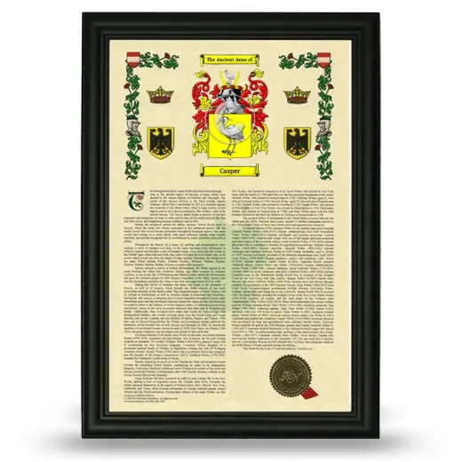 Casper Armorial History Framed - Black