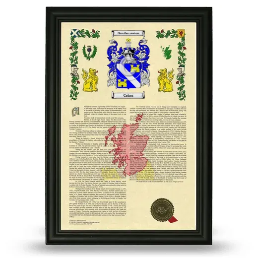 Catau Armorial History Framed - Black
