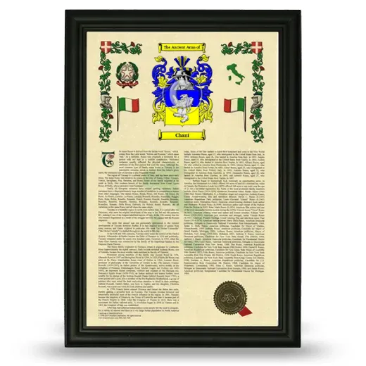 Chani Armorial History Framed - Black