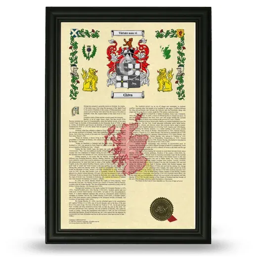 Chiva Armorial History Framed - Black