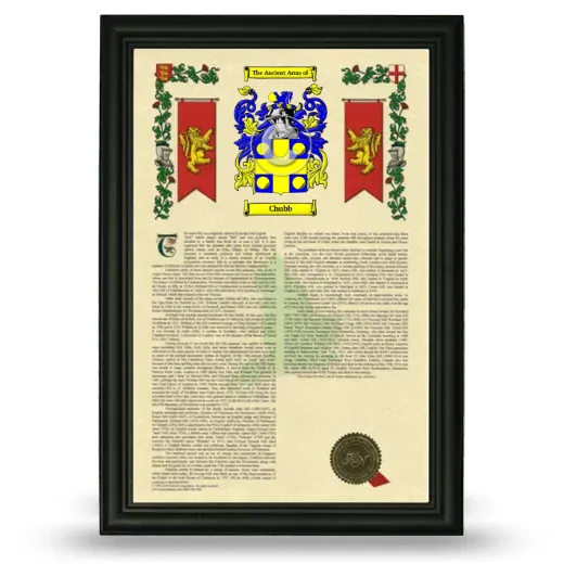 Chubb Armorial History Framed - Black