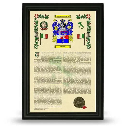 Ciardo Armorial History Framed - Black