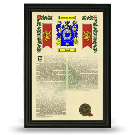 Claret Armorial History Framed - Black