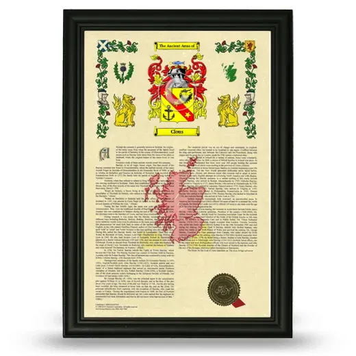 Clous Armorial History Framed - Black