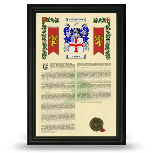 Colwan Armorial History Framed - Black