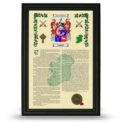 Compart Armorial History Framed - Black