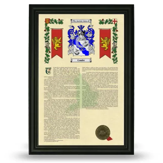 Conder Armorial History Framed - Black