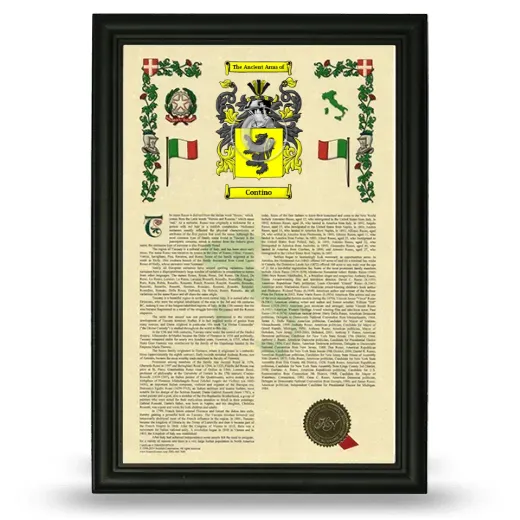 Contino Armorial History Framed - Black