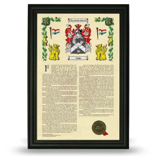 Coop Armorial History Framed - Black