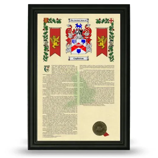 Copleston Armorial History Framed - Black