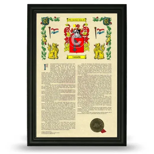 Cornelis Armorial History Framed - Black