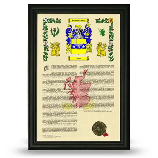 Corra Armorial History Framed - Black