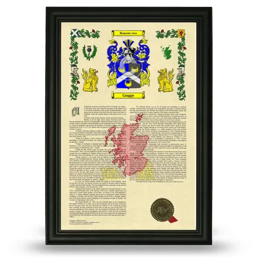 Craggy Armorial History Framed - Black