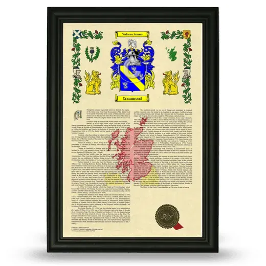 Crammond Armorial History Framed - Black
