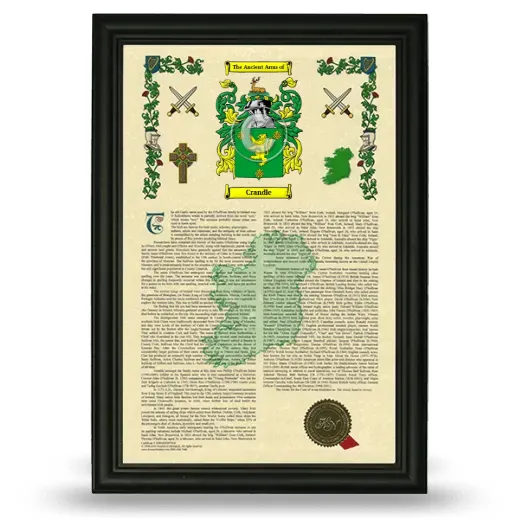Crandle Armorial History Framed - Black