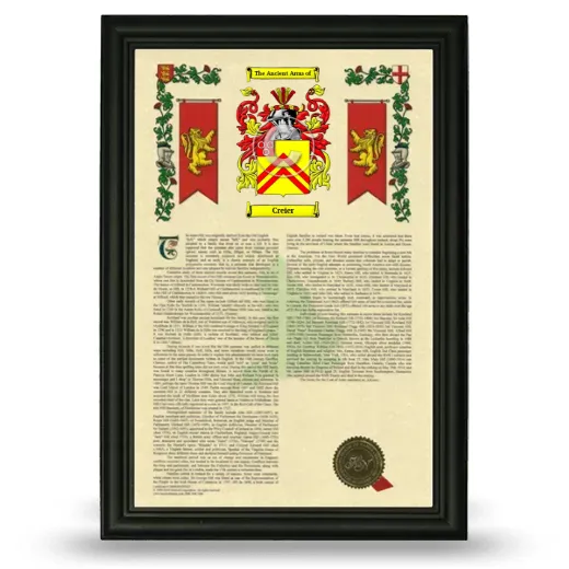 Creier Armorial History Framed - Black