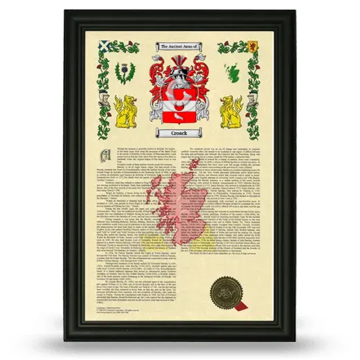 Croack Armorial History Framed - Black