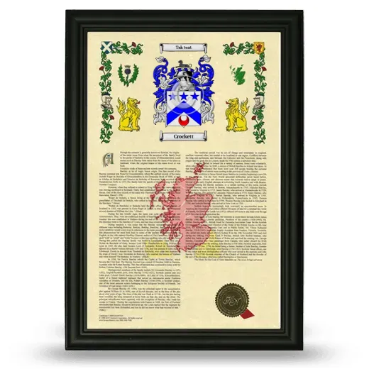 Crockett Armorial History Framed - Black