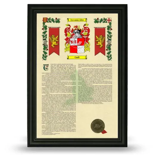 Croft Armorial History Framed - Black