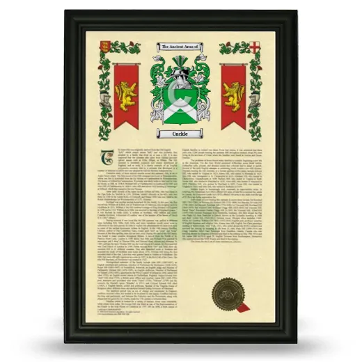 Cuckle Armorial History Framed - Black