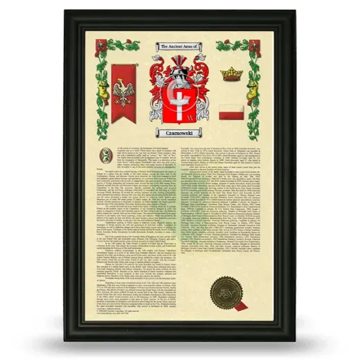 Czarnowski Armorial History Framed - Black