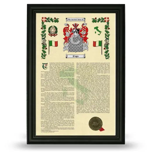 D'ugo Armorial History Framed - Black