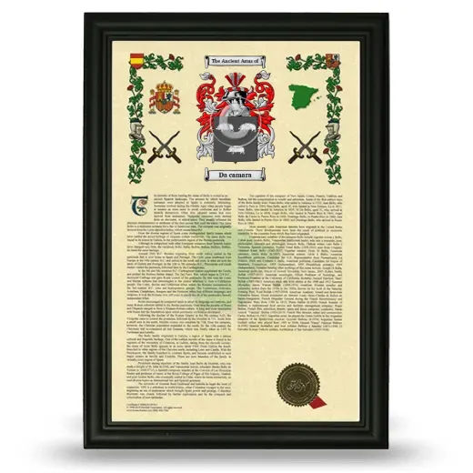Da camara Armorial History Framed - Black