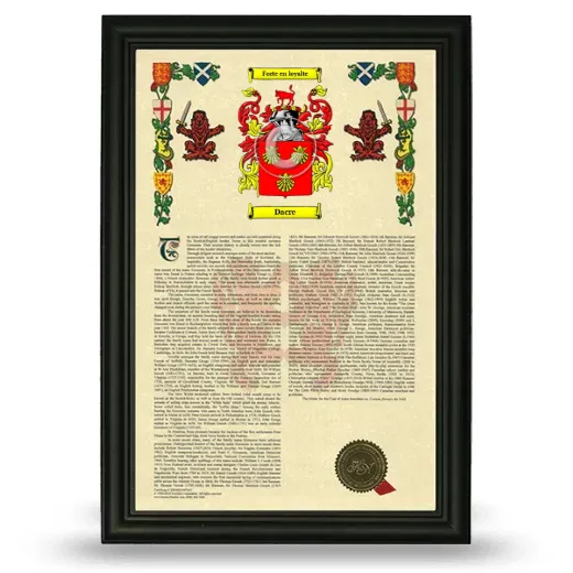 Dacre Armorial History Framed - Black