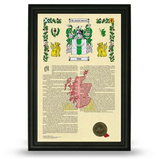 Dais Armorial History Framed - Black