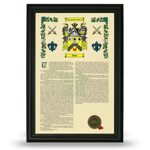Dalar Armorial History Framed - Black