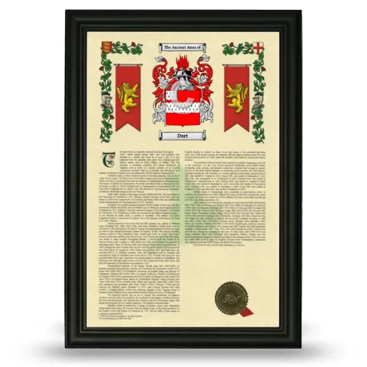 Dart Armorial History Framed - Black
