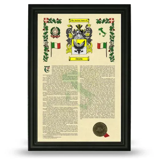Dauria Armorial History Framed - Black