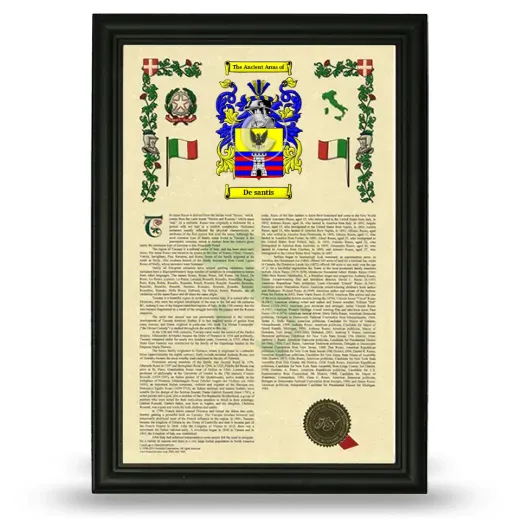De santis Armorial History Framed - Black
