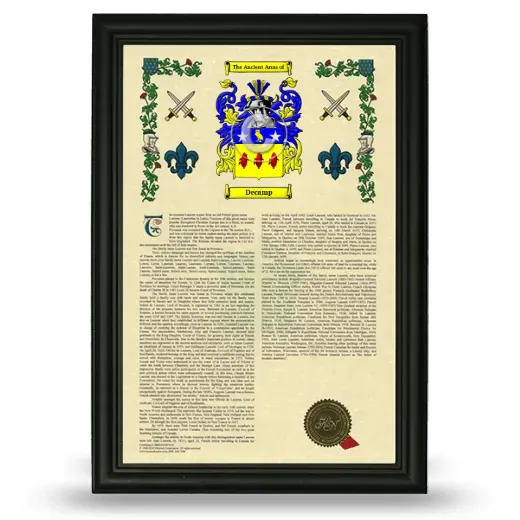 Decamp Armorial History Framed - Black