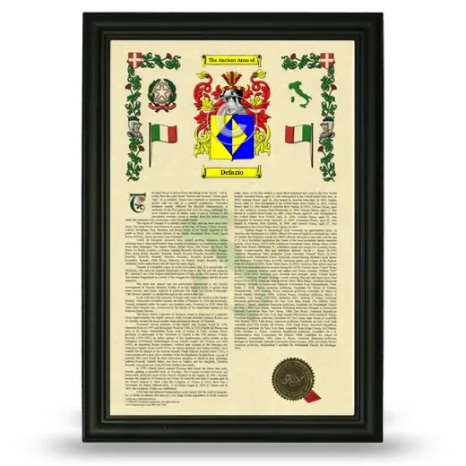 Defazio Armorial History Framed - Black