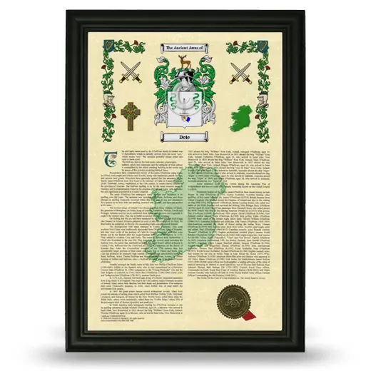 Deie Armorial History Framed - Black