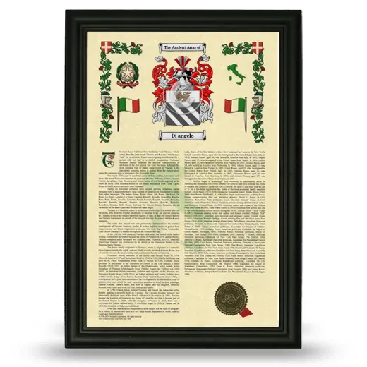 Di angelo Armorial History Framed - Black