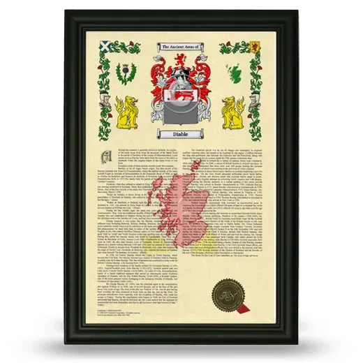 Diable Armorial History Framed - Black