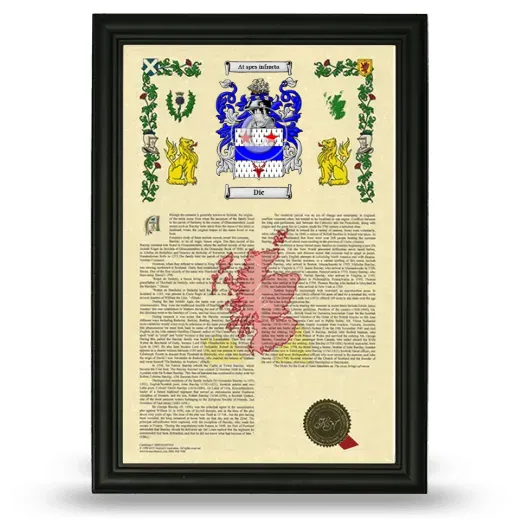 Dic Armorial History Framed - Black