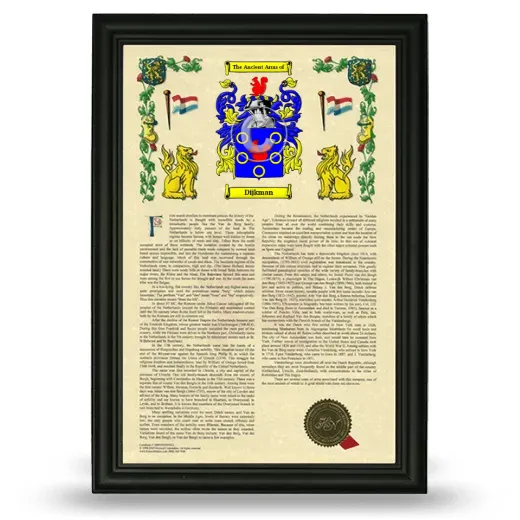 Dijkman Armorial History Framed - Black
