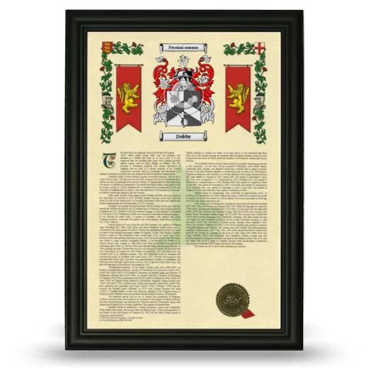 Dobby Armorial History Framed - Black