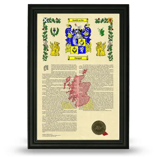 Doogal Armorial History Framed - Black