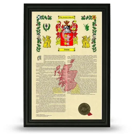 Doona Armorial History Framed - Black