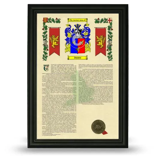Doorey Armorial History Framed - Black